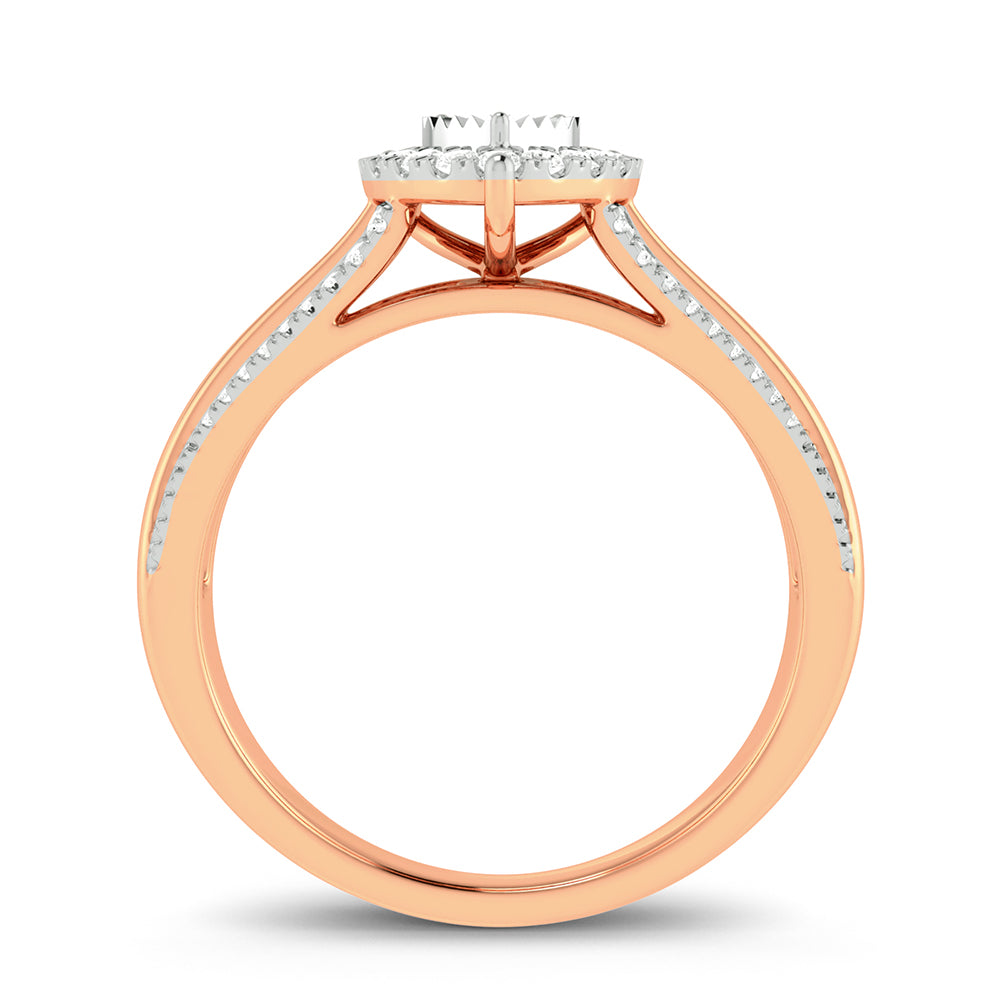 Chic 10k Rose Gold 0.15ct Lab Diamond Womens Fashion Ring