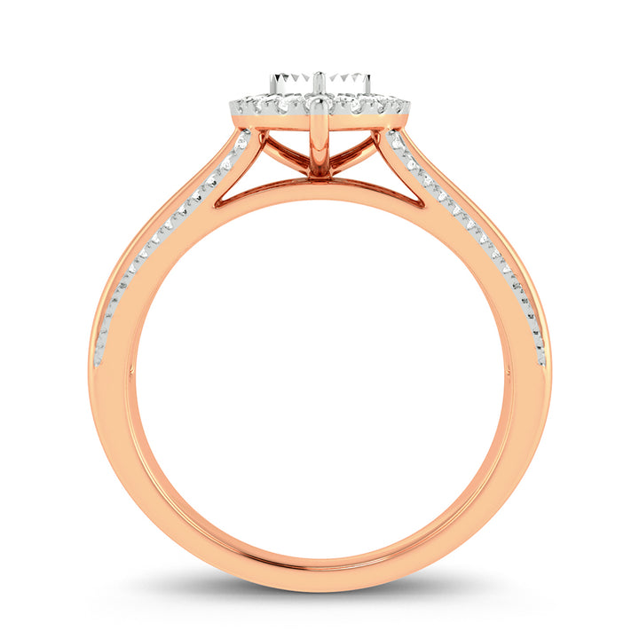 Chic 10k Rose Gold 0.15ct Lab Diamond Womens Fashion Ring