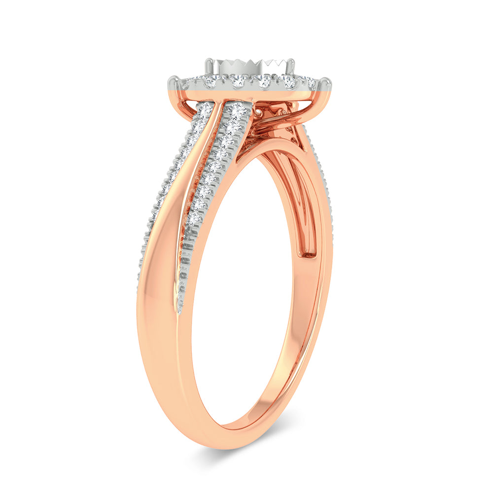 Chic 10k Rose Gold 0.15ct Lab Diamond Womens Fashion Ring