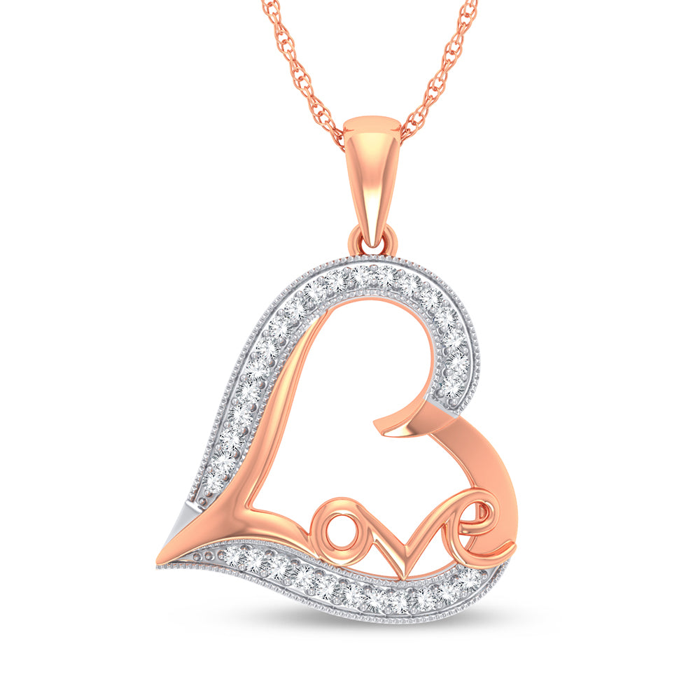 Delicate 10k Rose Gold 0.20ct Lab Diamond Pendant