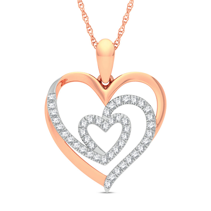 Delicate 14k Rose Gold Lab Diamond Womens Pendant