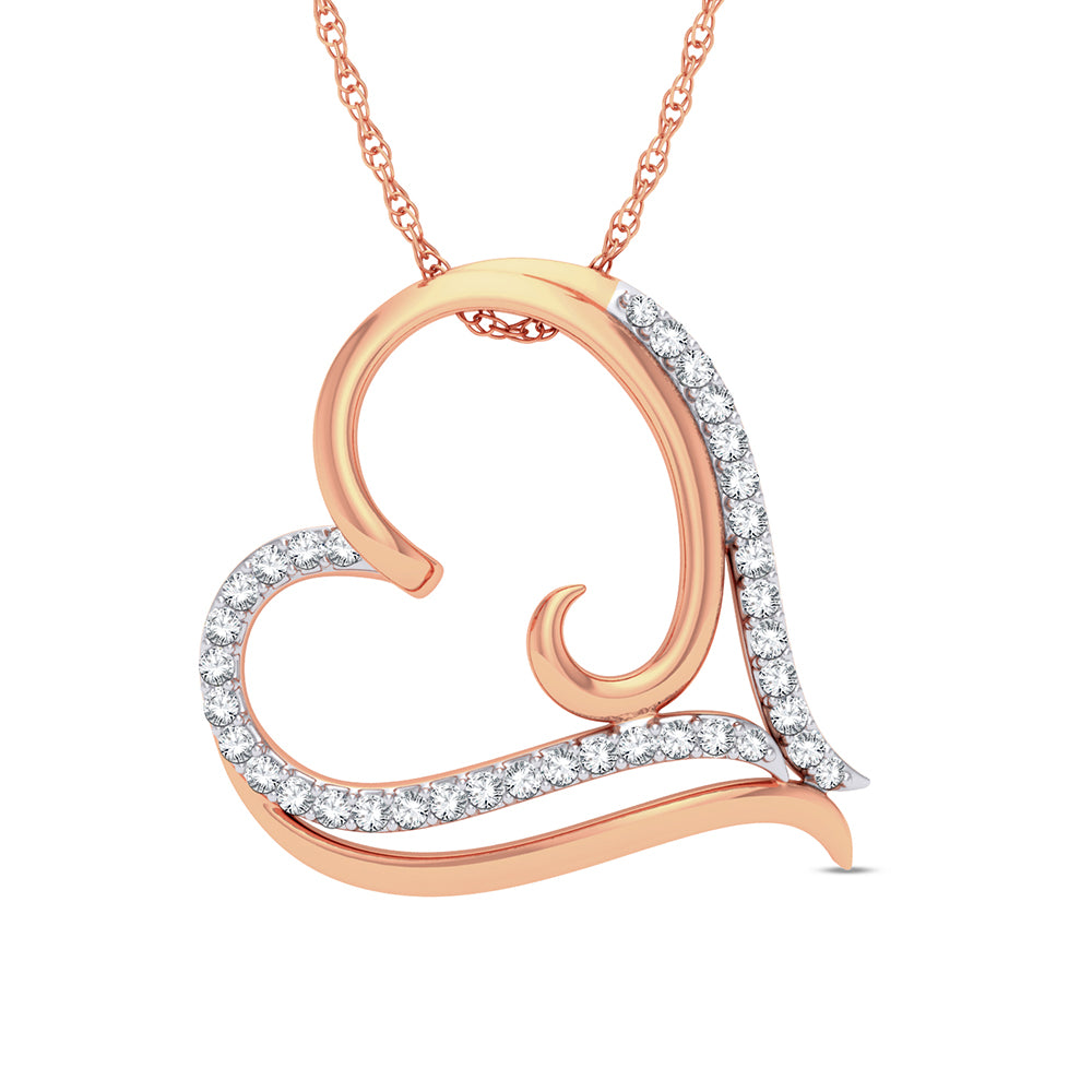 Delicate 10k Rose Gold 0.20ct Lab Diamond Pendant