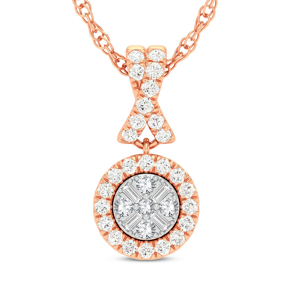 Romantic Rose Gold Lab Diamond Pendant for Her