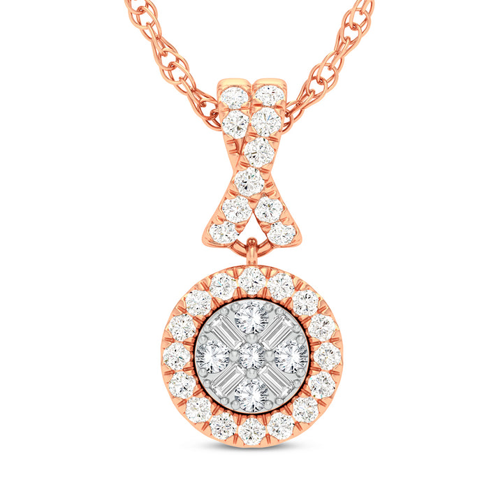 Romantic Rose Gold Lab Diamond Pendant for Her