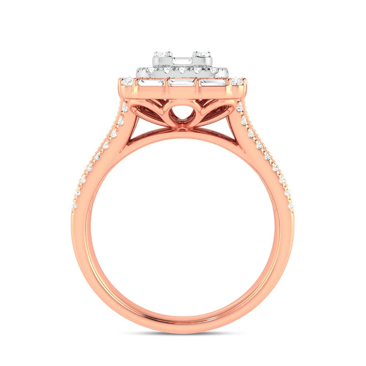 Timeless 14k Rose Gold 0.75ct Lab Diamond Engagement Ring