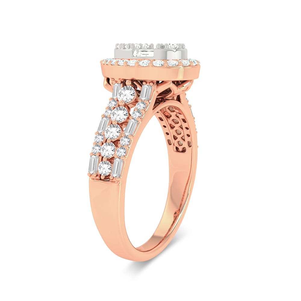 Romantic 14k Rose Gold 0.75ct Lab Diamond Engagement Ring