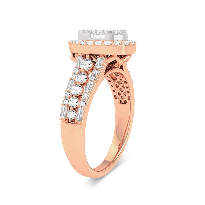 Romantic 14k Rose Gold 0.75ct Lab Diamond Engagement Ring