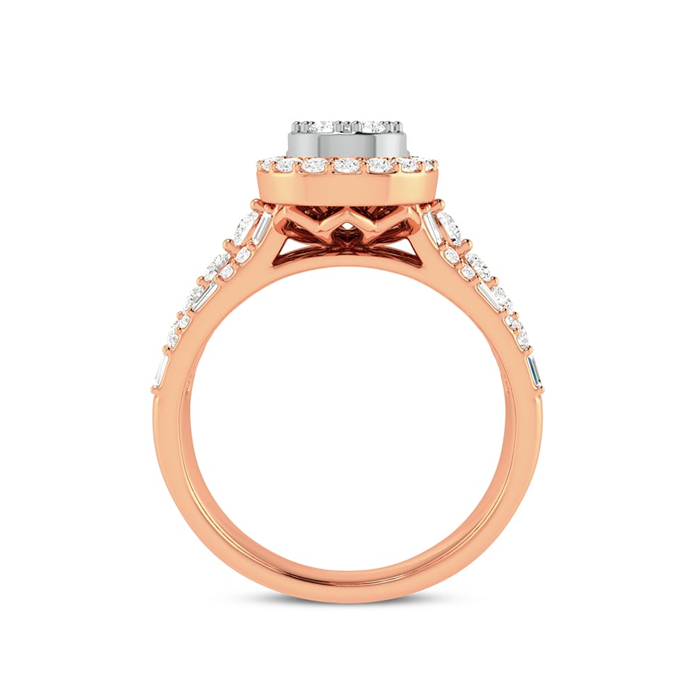 Romantic 14k Rose Gold 0.75ct Lab Diamond Engagement Ring