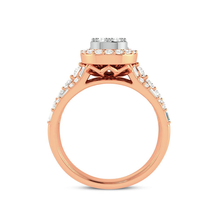 Romantic 14k Rose Gold 0.75ct Lab Diamond Engagement Ring