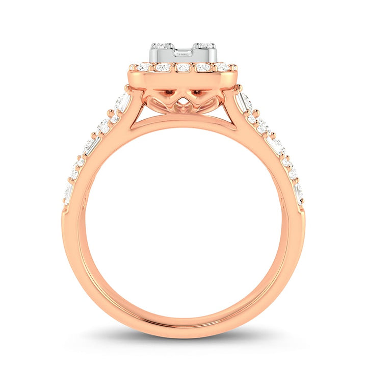 Timeless 14k Rose Gold 0.75ct Lab Diamond Engagement Ring