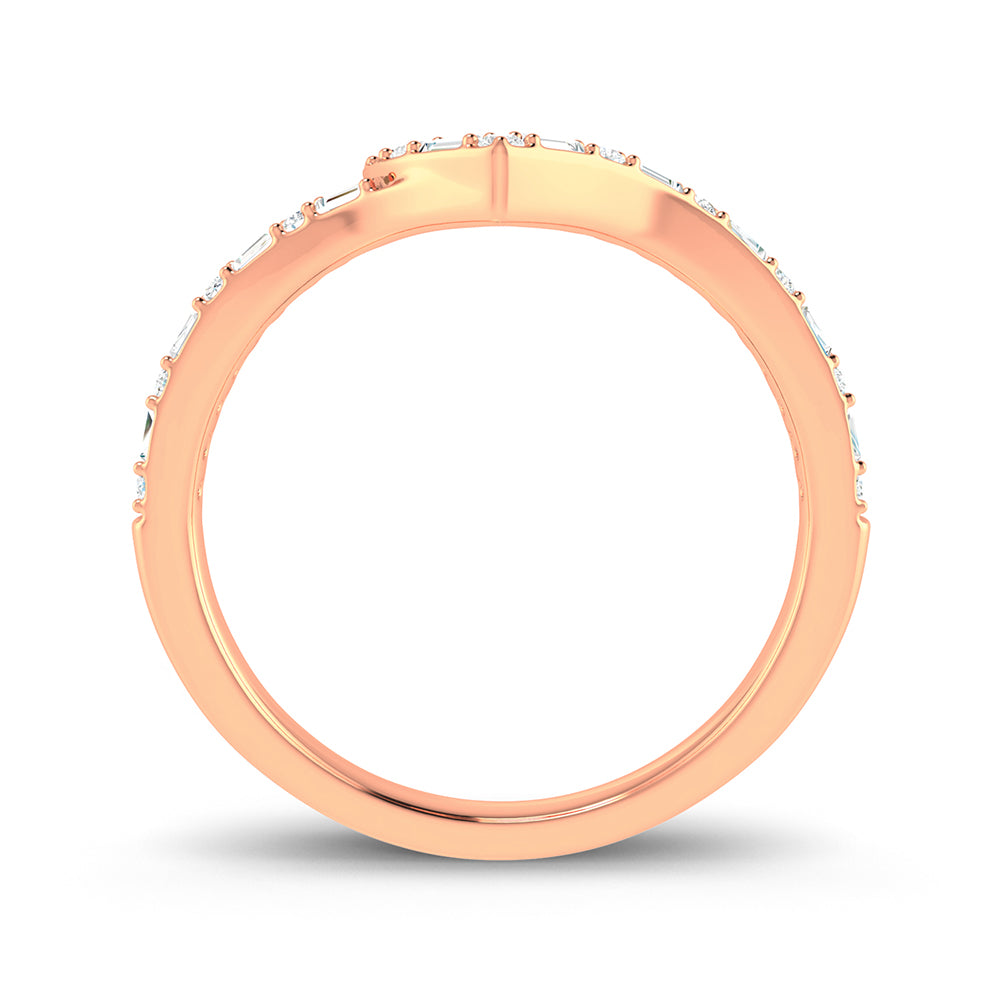 Chic 10k Rose Gold 0.17ct Lab Diamond Womens Ring