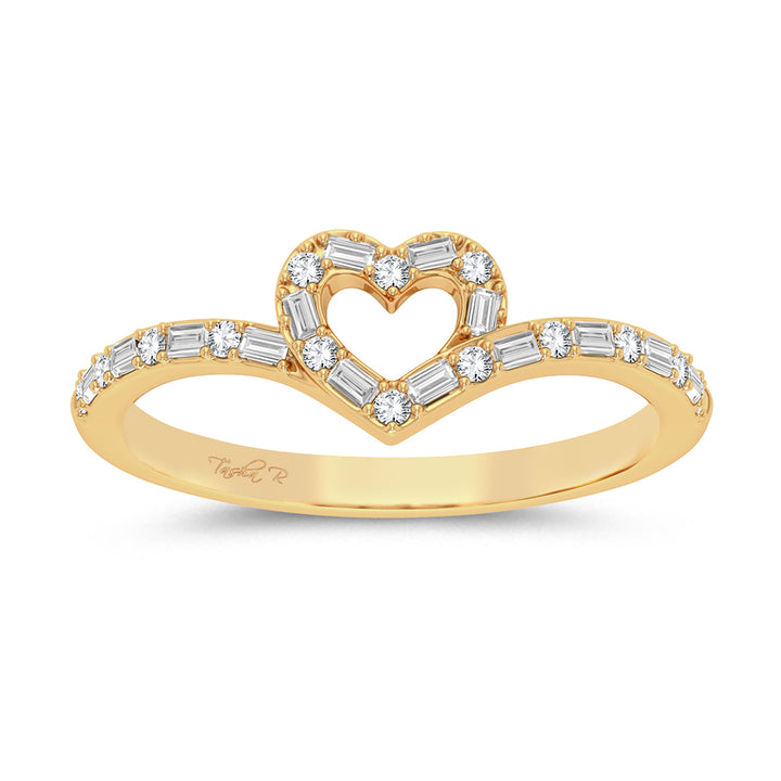 Chic 10k Yellow Gold Lab Diamond Fashion Ring for Women