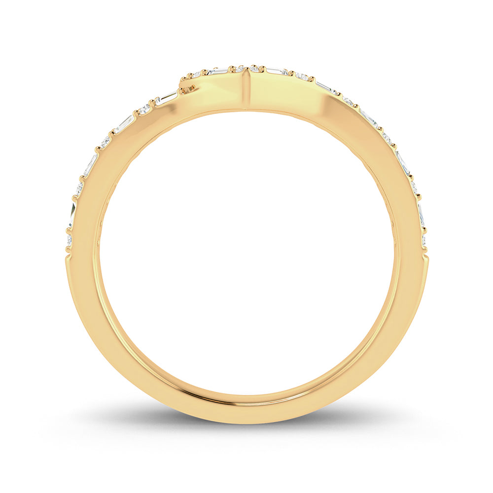 Chic 10k Yellow Gold Lab Diamond Fashion Ring for Women