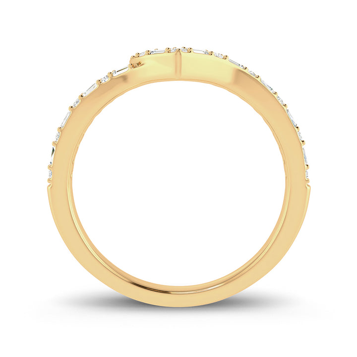 Chic 10k Yellow Gold Lab Diamond Fashion Ring for Women