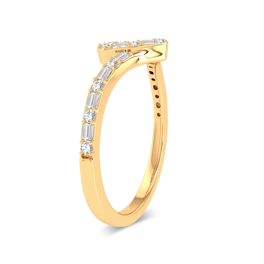 Chic 10k Yellow Gold Lab Diamond Fashion Ring for Women