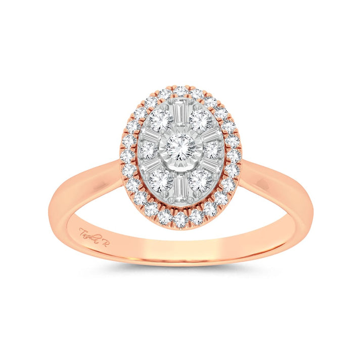 Chic 14k Rose Gold 0.25ct Lab Diamond Fashion Ring