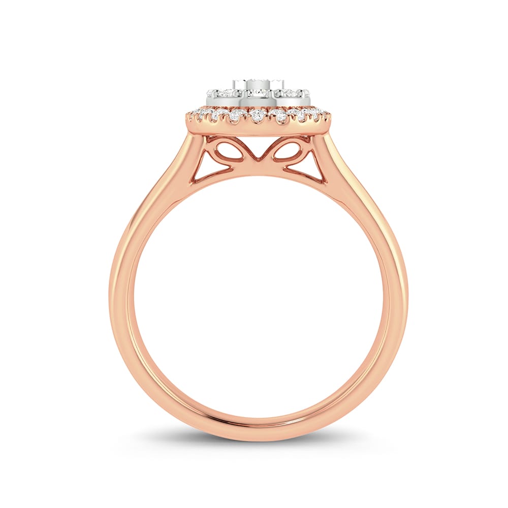 Chic 14k Rose Gold 0.25ct Lab Diamond Fashion Ring