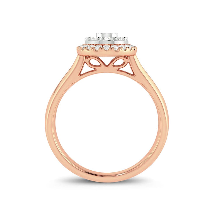 Chic 14k Rose Gold 0.25ct Lab Diamond Fashion Ring