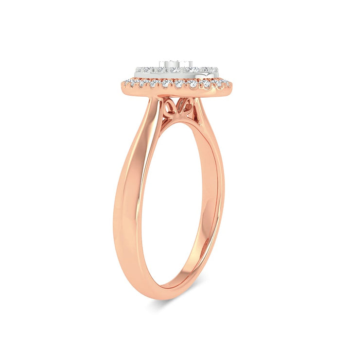 Chic 14k Rose Gold 0.25ct Lab Diamond Fashion Ring