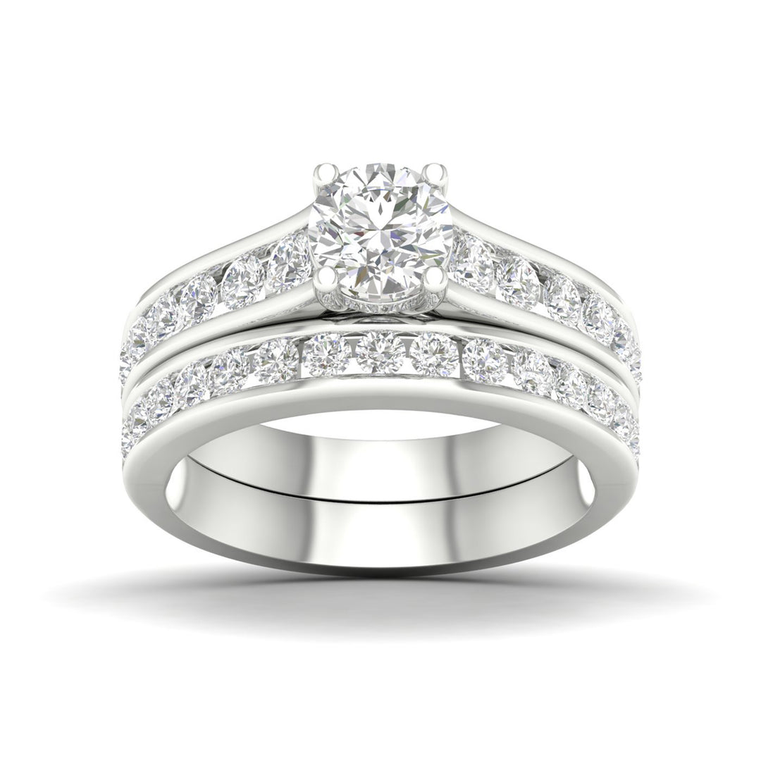 14k White Gold 2CT Lab Grown Diamond Bridal Brilliance Set