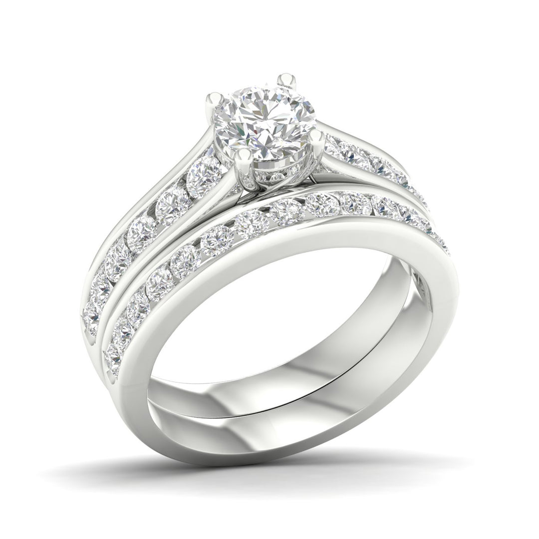 14k White Gold 2CT Lab Grown Diamond Bridal Brilliance Set
