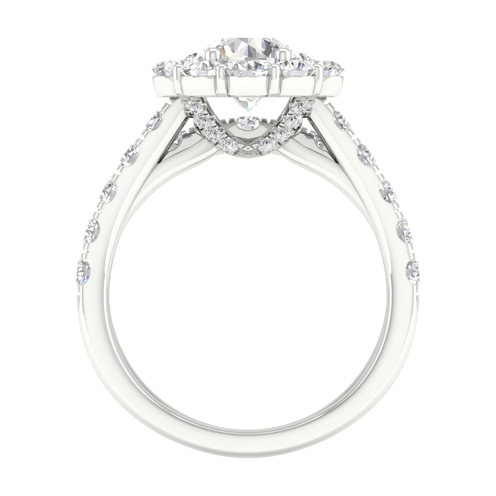 Brilliant 14K White Gold 3CT Lab Grown Diamond Bridal Ring