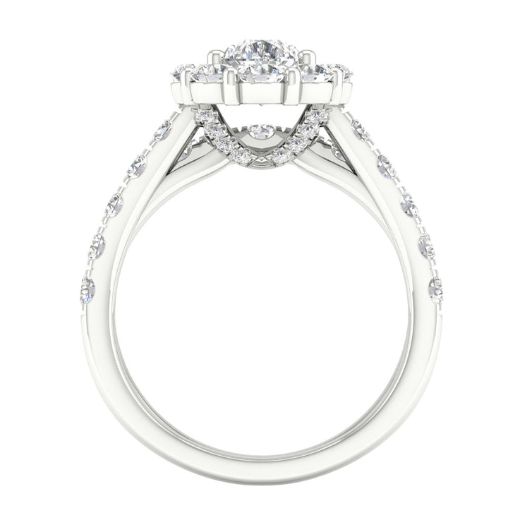 14k White Gold 3ct Lab Diamond Bridal Set Elegance