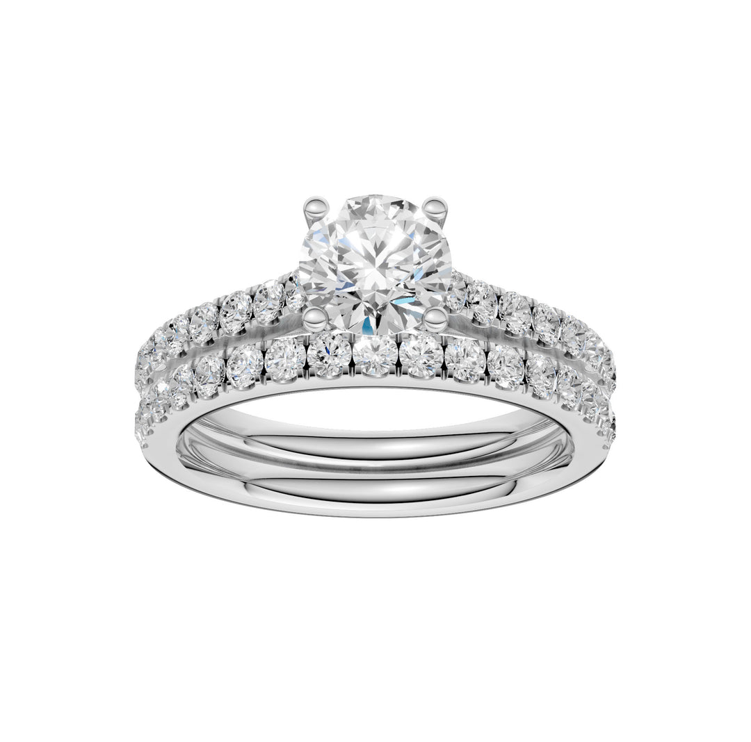 14k White Gold 1.75CT Lab Grown Diamond Bridal Ring Set