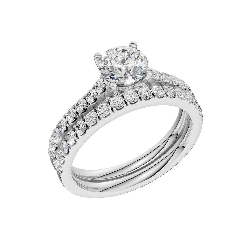 14k White Gold 1.75CT Lab Grown Diamond Bridal Ring Set