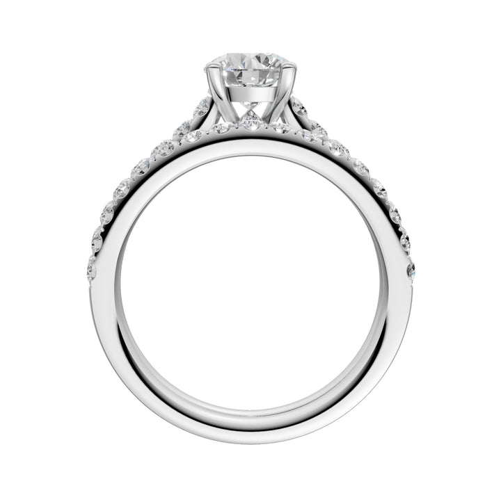 14k White Gold 1.75CT Lab Grown Diamond Bridal Ring Set