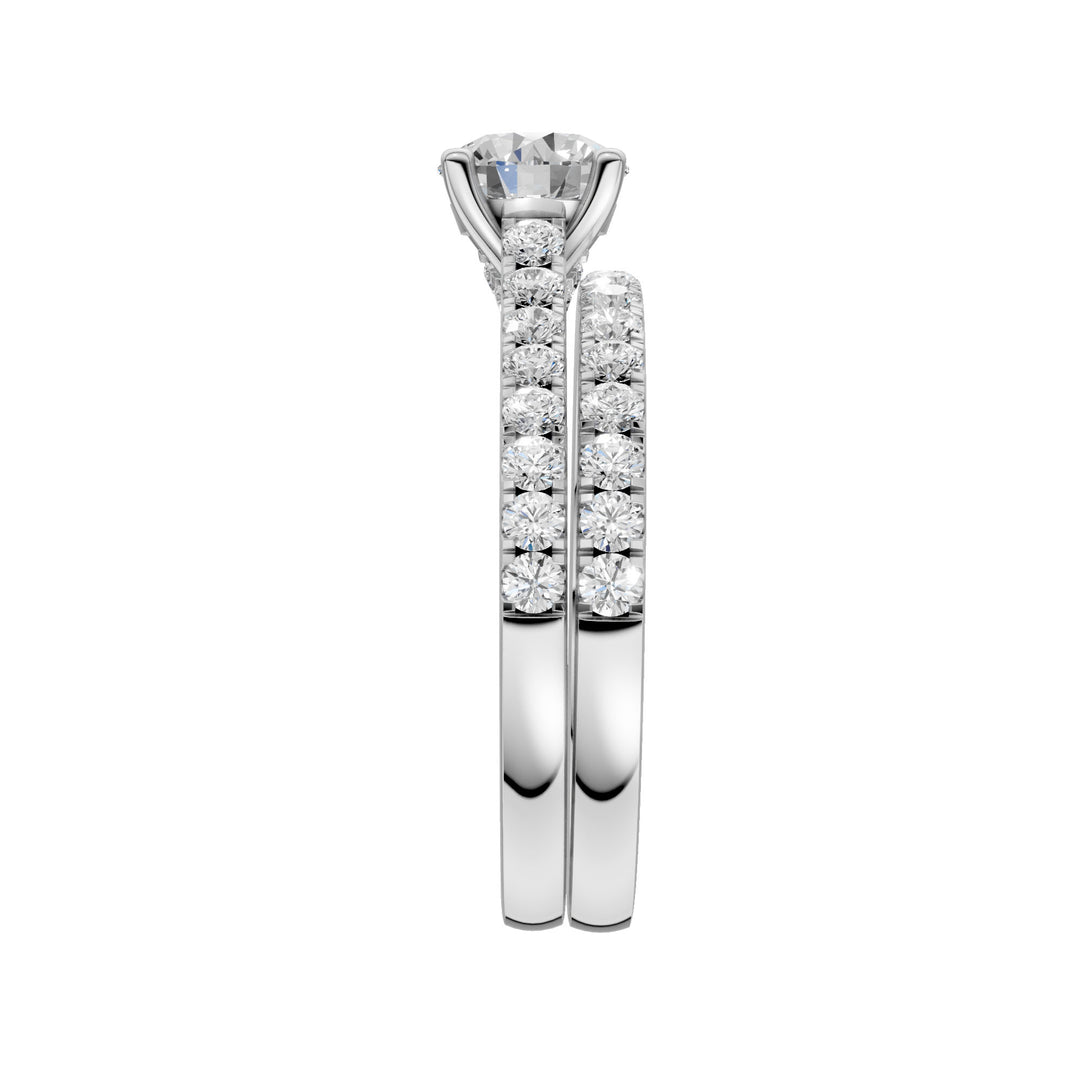 14k White Gold 1.75CT Lab Grown Diamond Bridal Ring Set