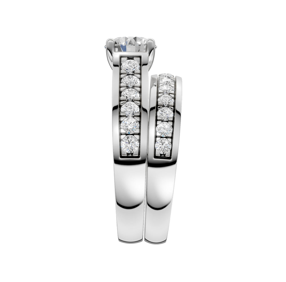 14k White Gold 1.75CT Lab Grown Diamond Bridal Ring Set