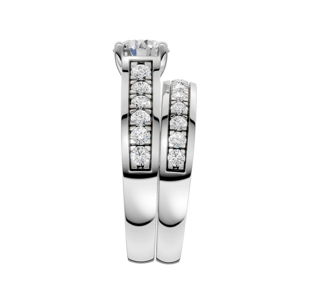 14k White Gold 1.75CT Lab Grown Diamond Bridal Ring Set