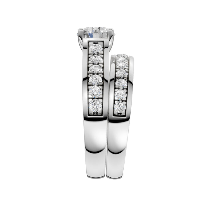 14k White Gold 1.75CT Lab Grown Diamond Bridal Ring Set