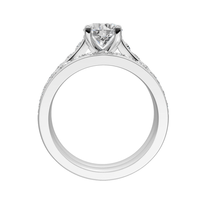 14k White Gold 1.75CT Lab Grown Diamond Bridal Ring Set