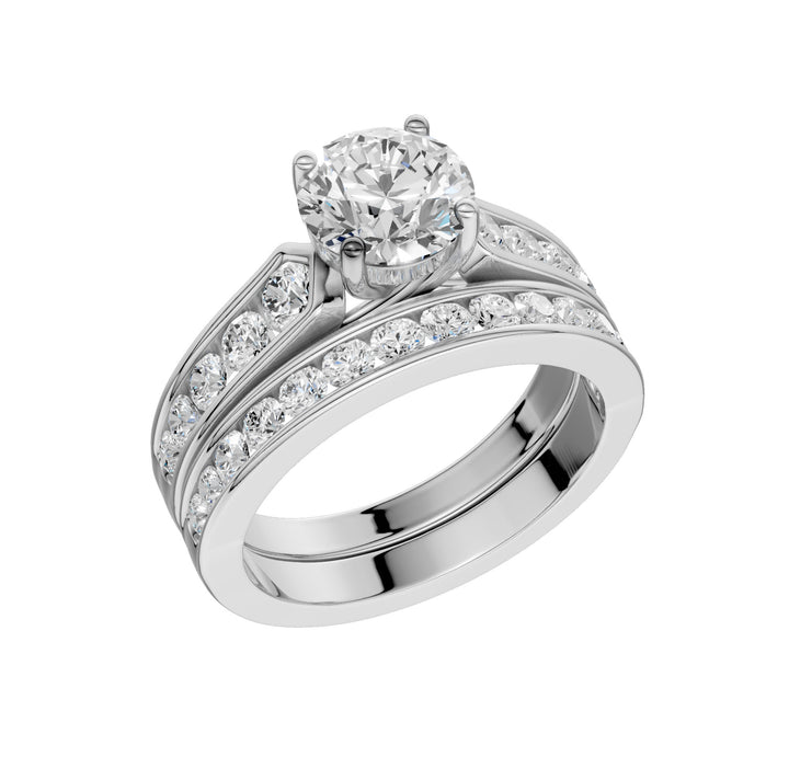 14k White Gold 2CT Lab Grown Diamond Bridal Brilliance Set