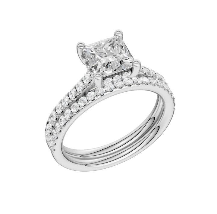 Platinum  2.50CT  Lab Diamond Bridal Ring