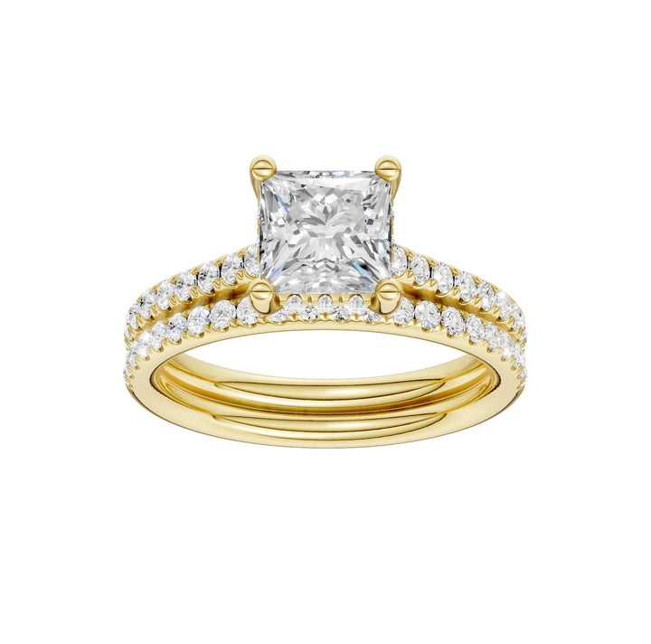 14K Yellow Gold 2.50CT Lab Diamond Bridal Ring Set