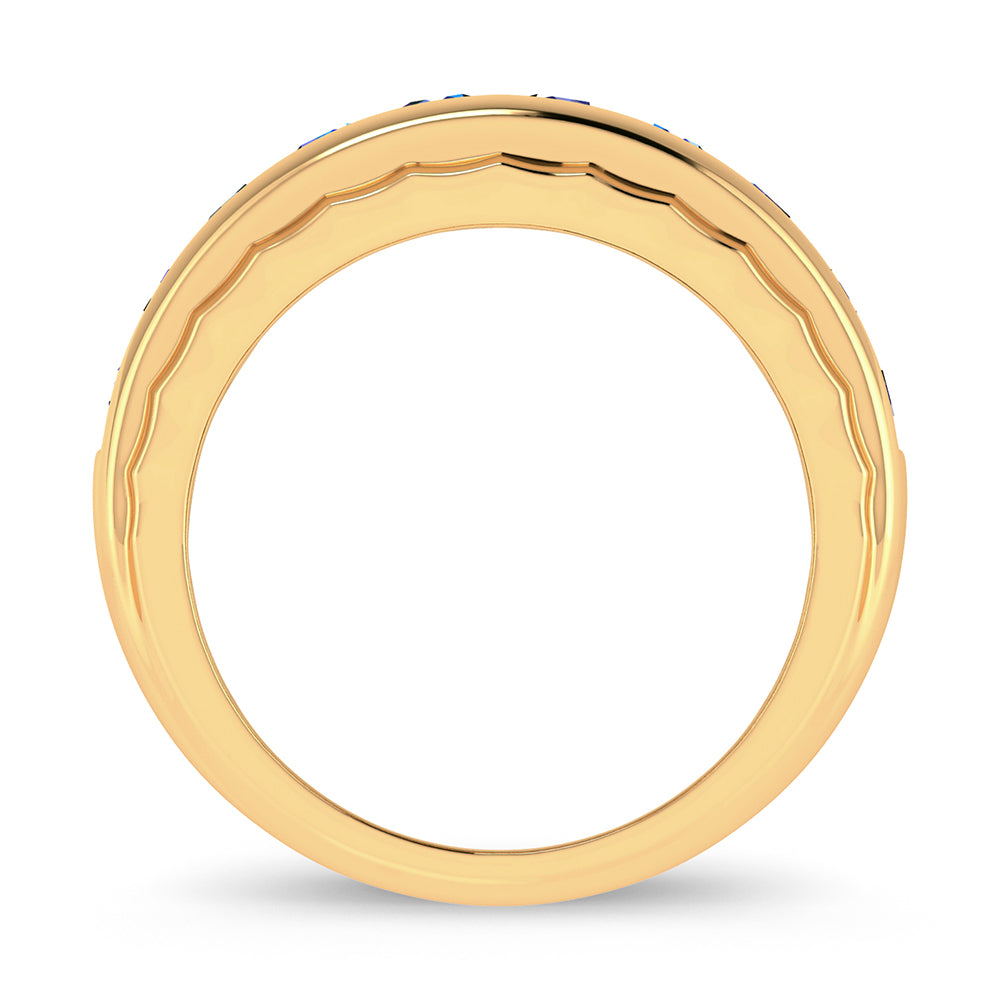 10K 0.25CT BLUE DIAMOND MEN'S BAND