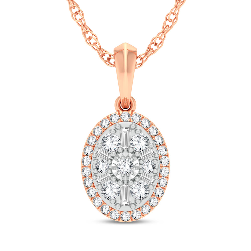 Delicate 14k Rose Gold 0.25ct Lab Diamond Pendant