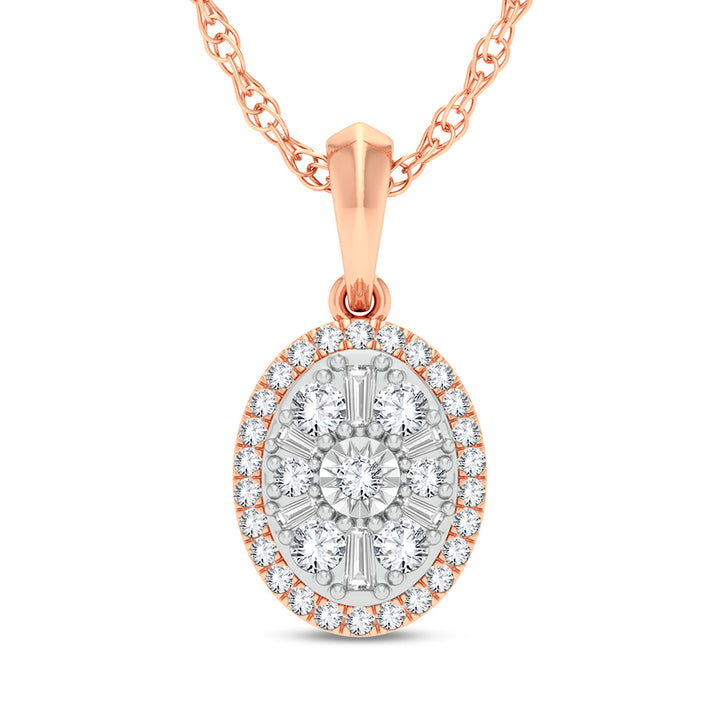 Delicate 14k Rose Gold 0.25ct Lab Diamond Pendant