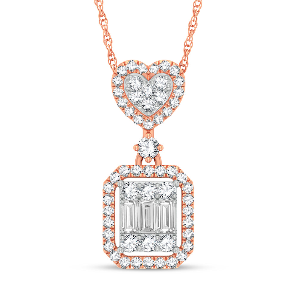 Romantic 10k Rose Gold Lab Diamond Pendant - 0.35ct Sparkle