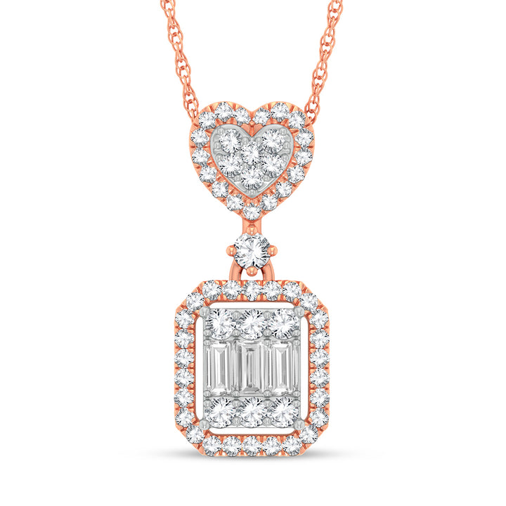 Romantic 10k Rose Gold Lab Diamond Pendant - 0.35ct Sparkle