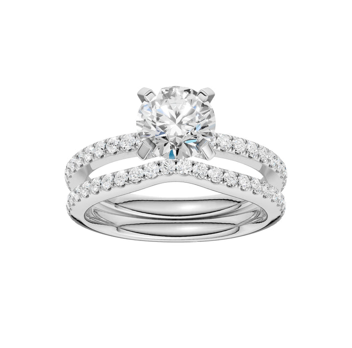 14k White Gold 2CT Lab Grown Diamond Bridal Brilliance Set