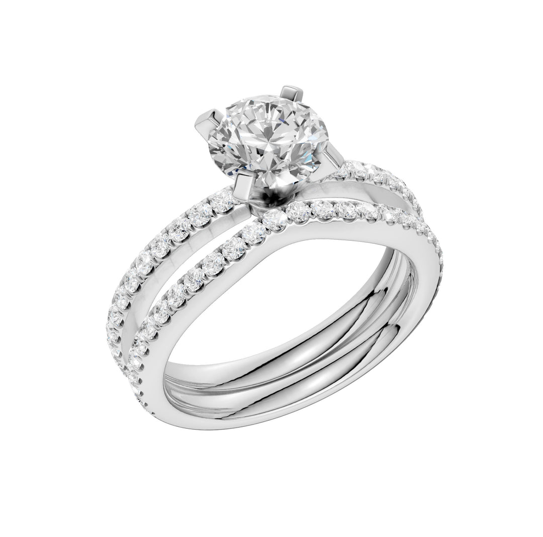 14k White Gold 2CT Lab Grown Diamond Bridal Brilliance Set
