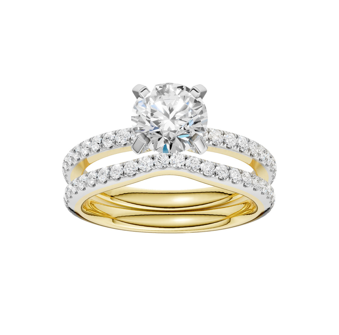 14K Yellow Gold 2CT Lab Grown Diamond Bridal Brilliance Set