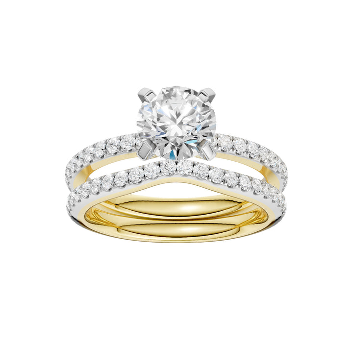 14K Yellow Gold 2CT Lab Grown Diamond Bridal Brilliance Set