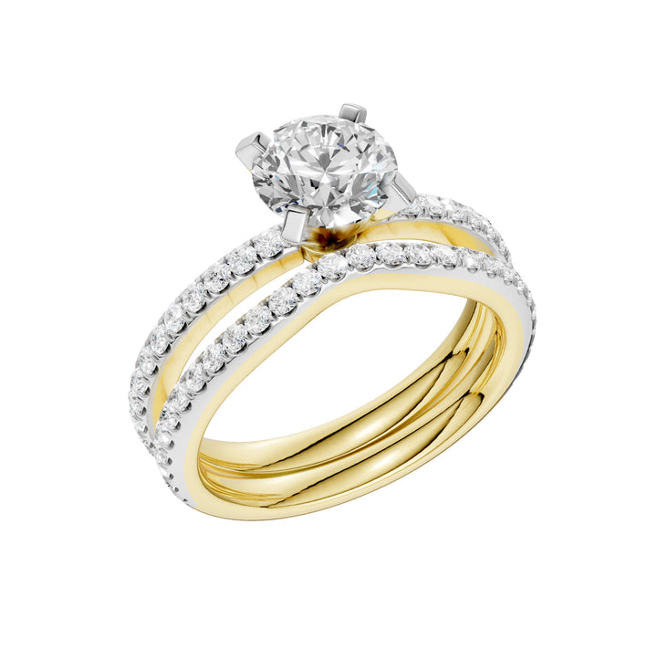 14K Yellow Gold 2CT Lab Grown Diamond Bridal Brilliance Set