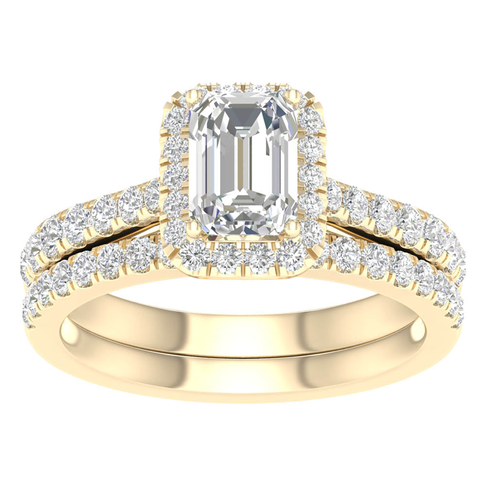 Brilliant 14K White Gold 2.25CT Lab Diamond Bridal Ring