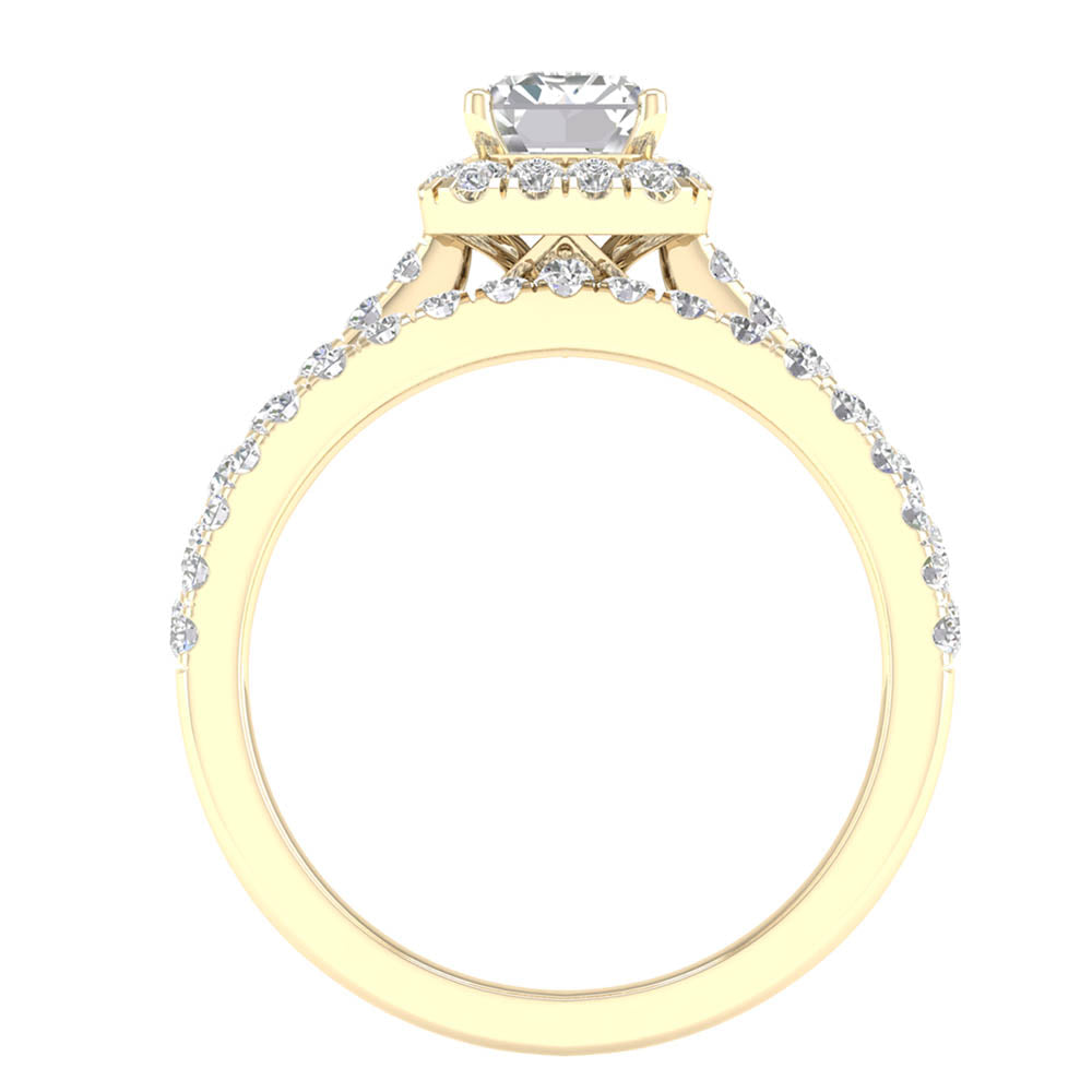 Brilliant 14K White Gold 2.25CT Lab Diamond Bridal Ring